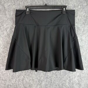 Athleta Ace Tennis Skort 15.5" Womens Size 1X Black Golf Activewear Pickleball